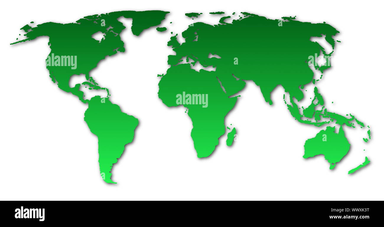 map of the world isolated on white background Stock Photo - Alamy