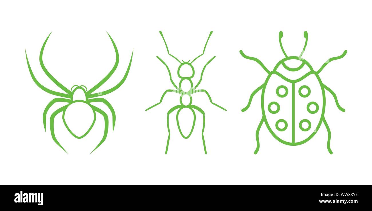 Green Nature Icons. Part 6 - Insects Stock Vector Image & Art - Alamy