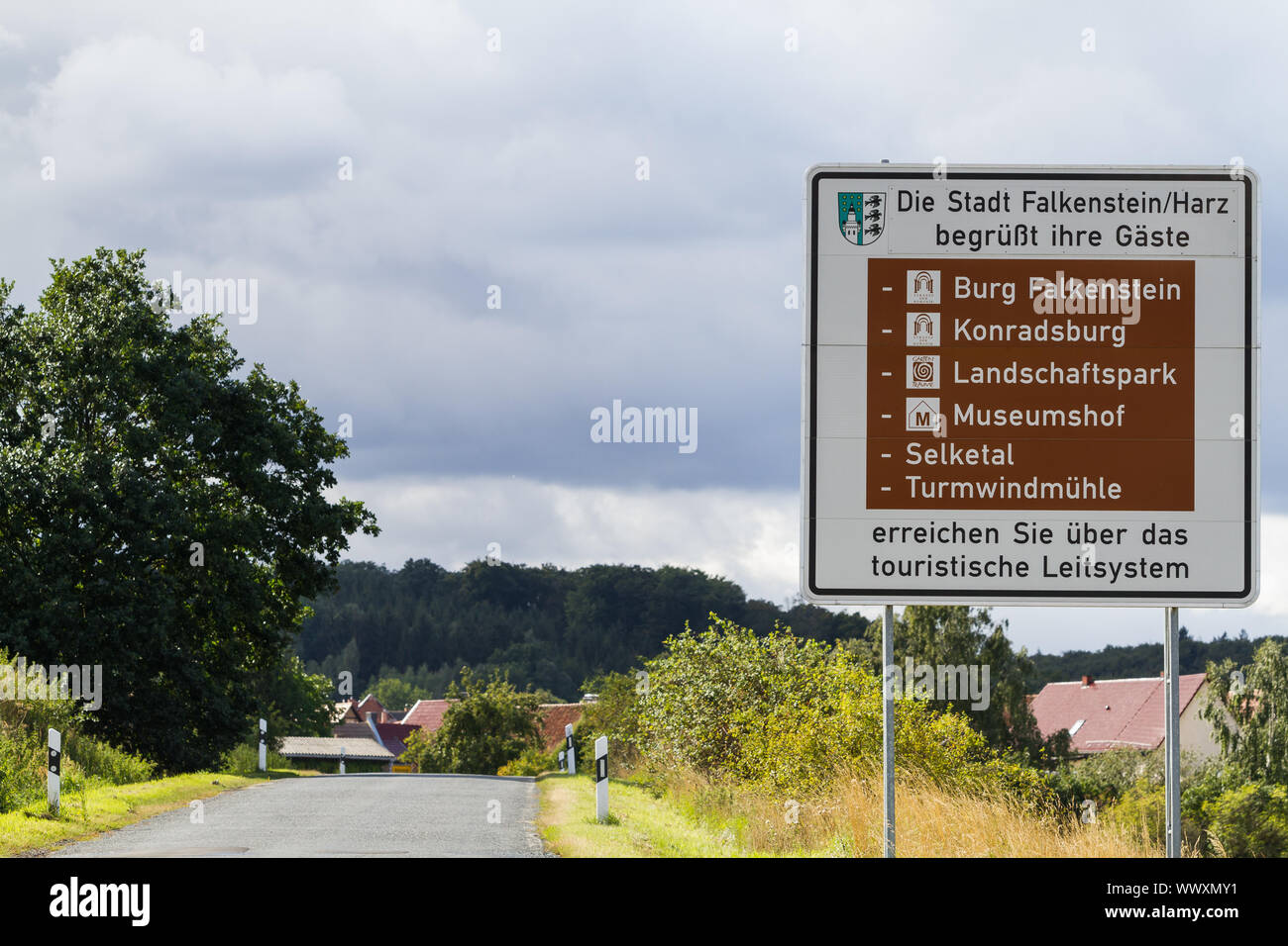 Tourist guidance system Harz County Stock Photo