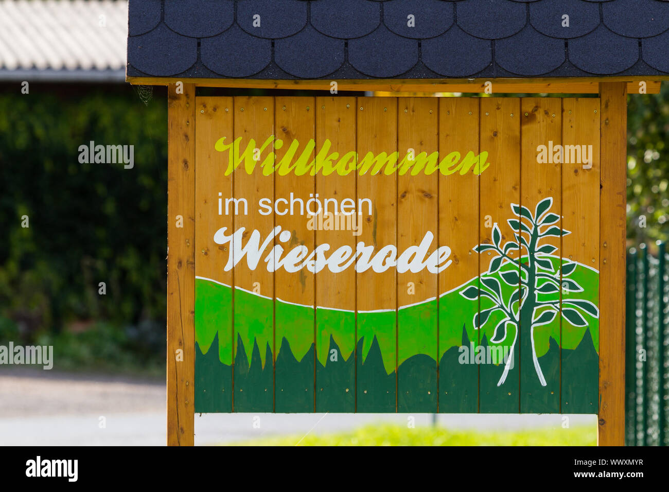 Welcome to Wieserode Harz Stock Photo