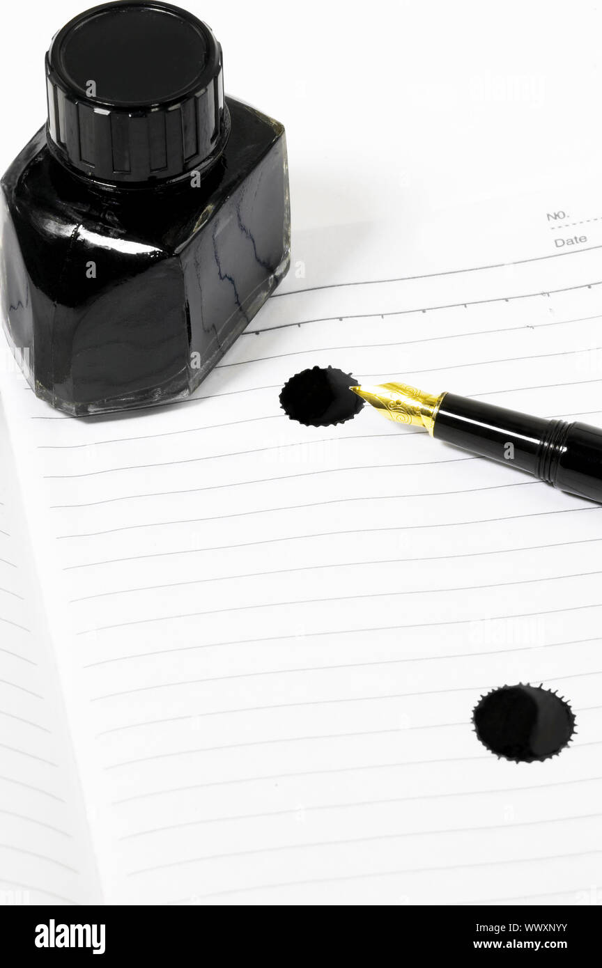 fountain pen and notebook Stock Photo Alamy