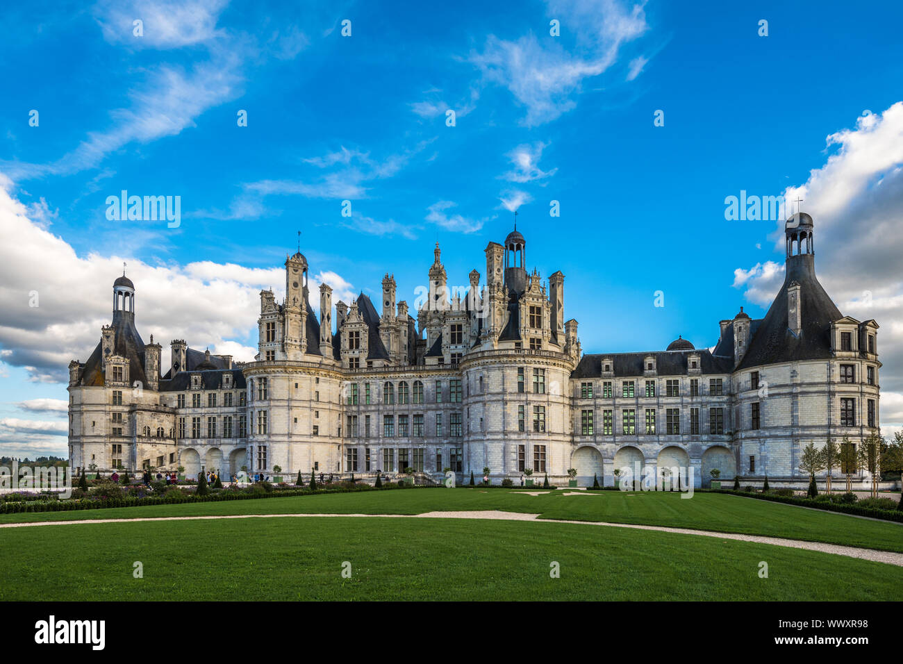 Chateau de Chambord, the largest castle in the Loire Valley, France Stock Photo