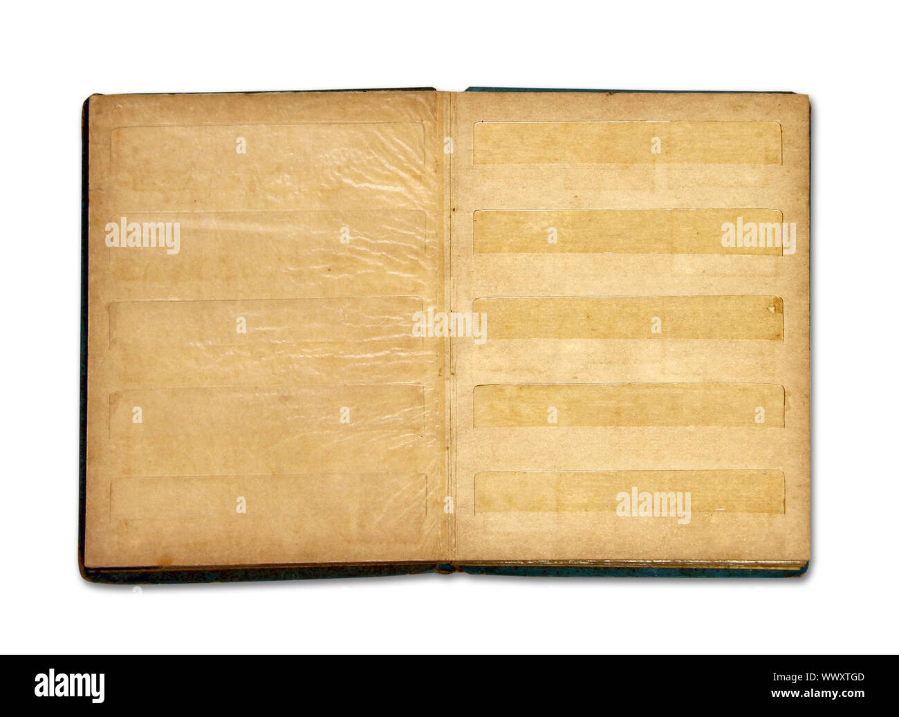 Old blank stamp book album isolated on white background Stock Photo Alamy