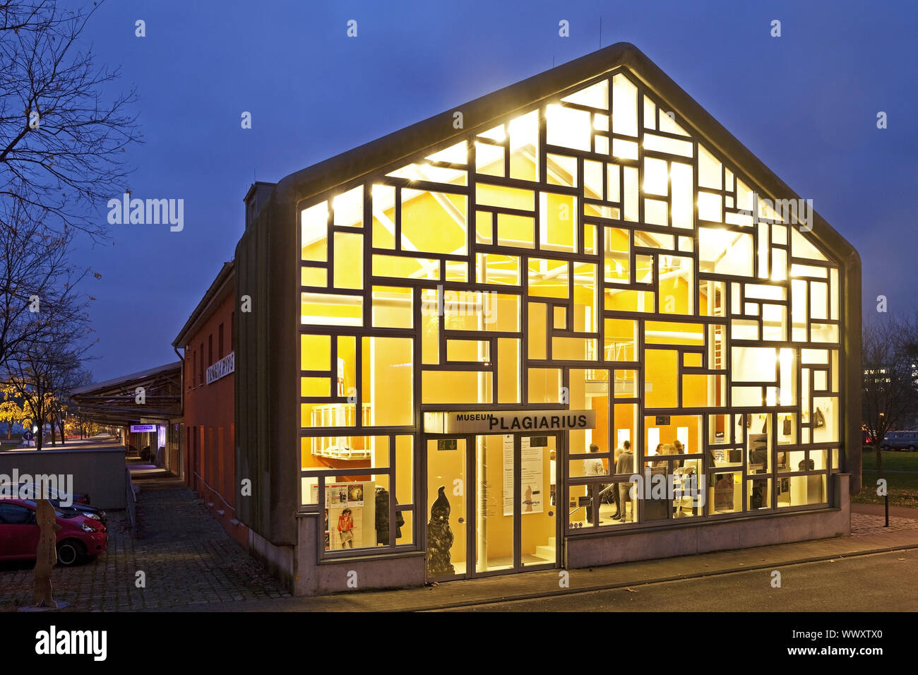 illuminated museum Plagiarius, Solingen, Bergisches Land, North Rhine-Westphalia, Germany, Europe Stock Photo