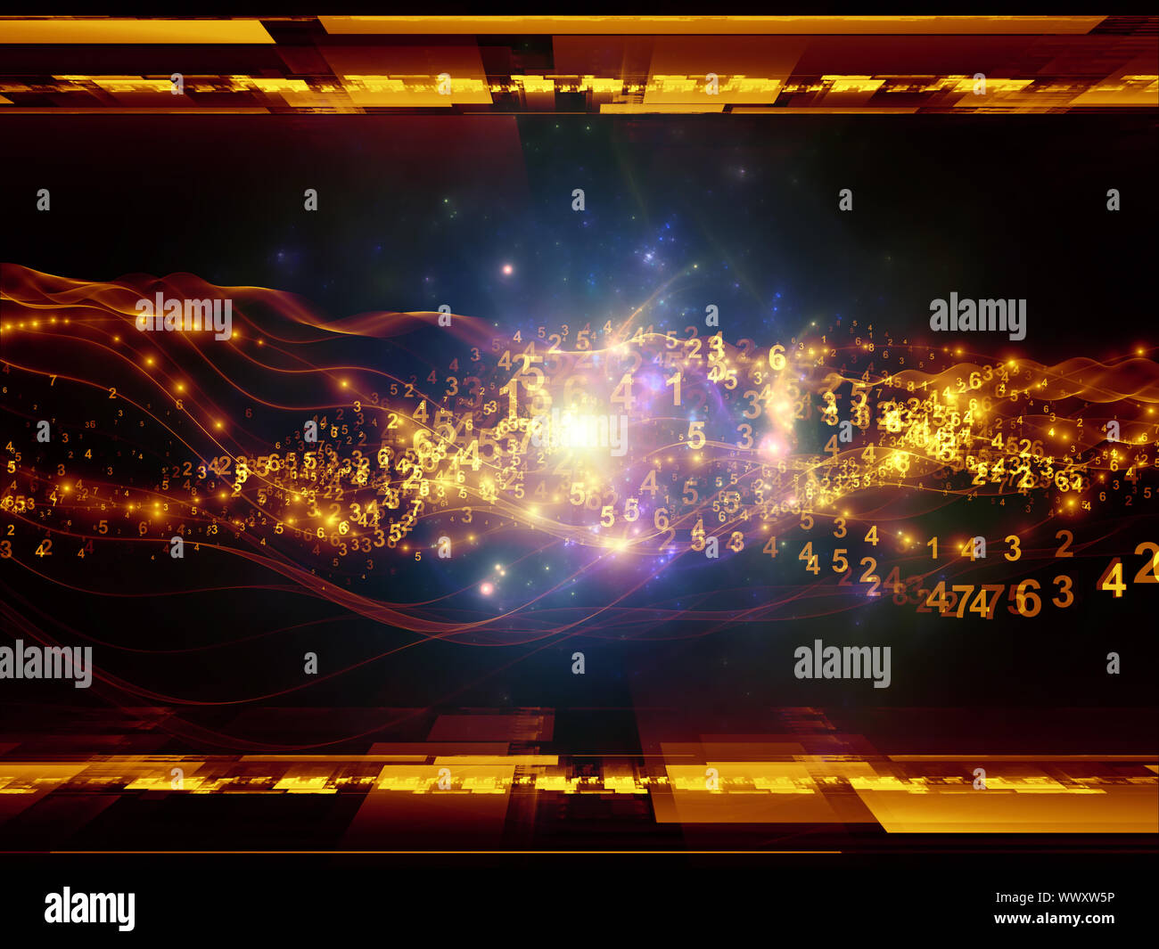 Design made of abstract sine waves, numbers and design elements to ...