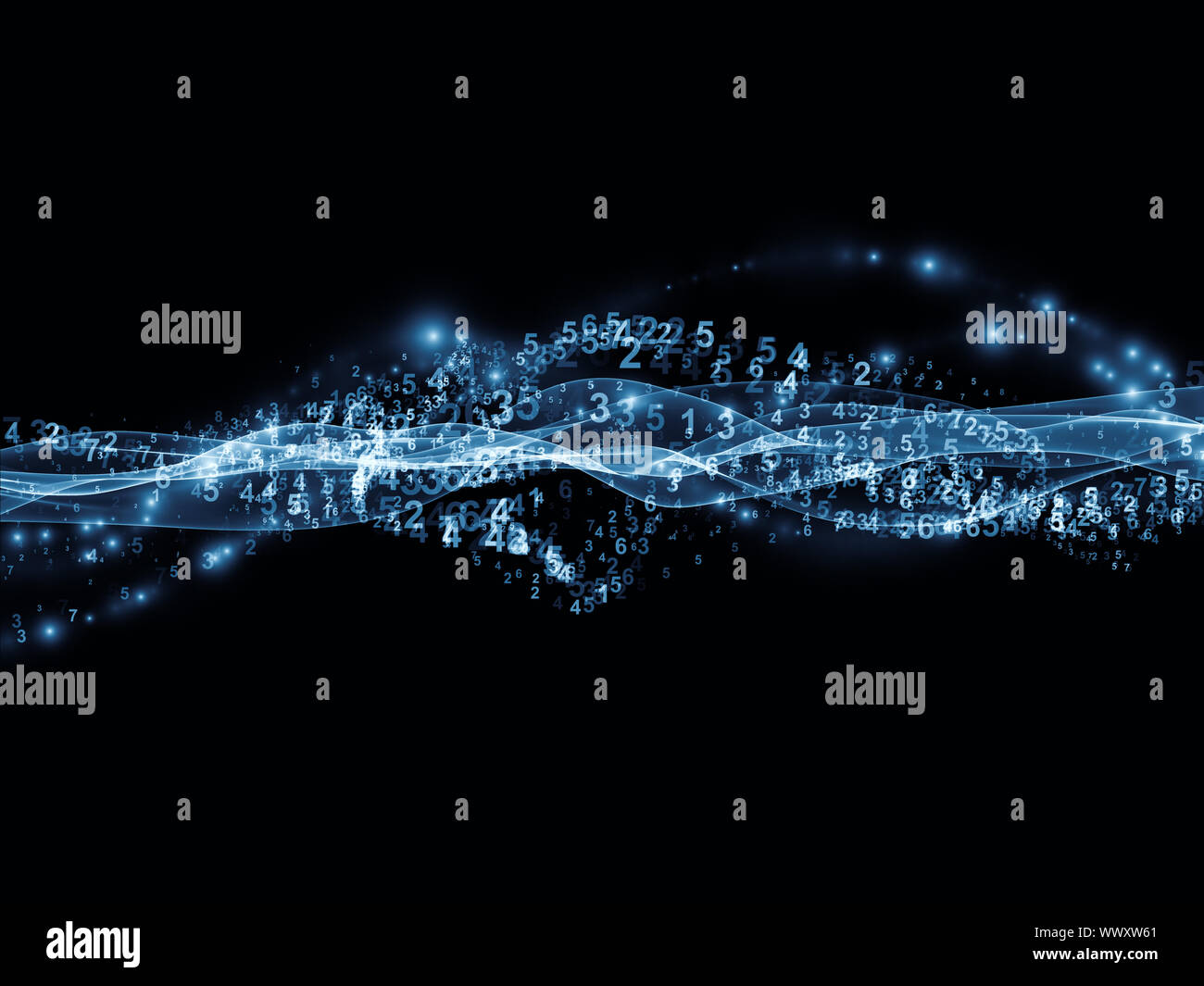 Abstract arrangement of abstract sine waves, numbers and design ...