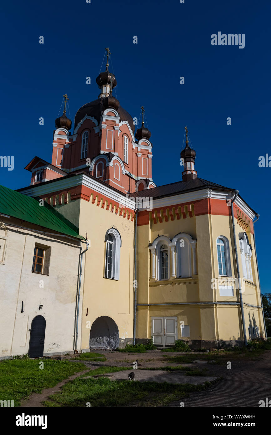 Holy Cross Exaltation Church in the Tikhvin Assumption (Blessed Virgin Assumption) Monastery, Tikhvin, Russia Stock Photo