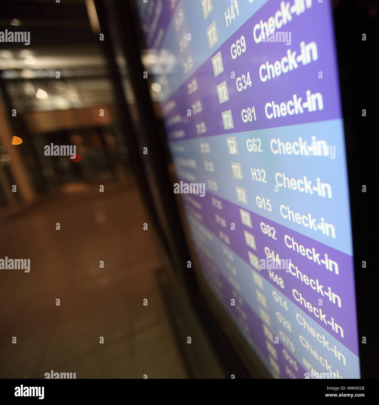 check in desk in airport Stock Photo Alamy