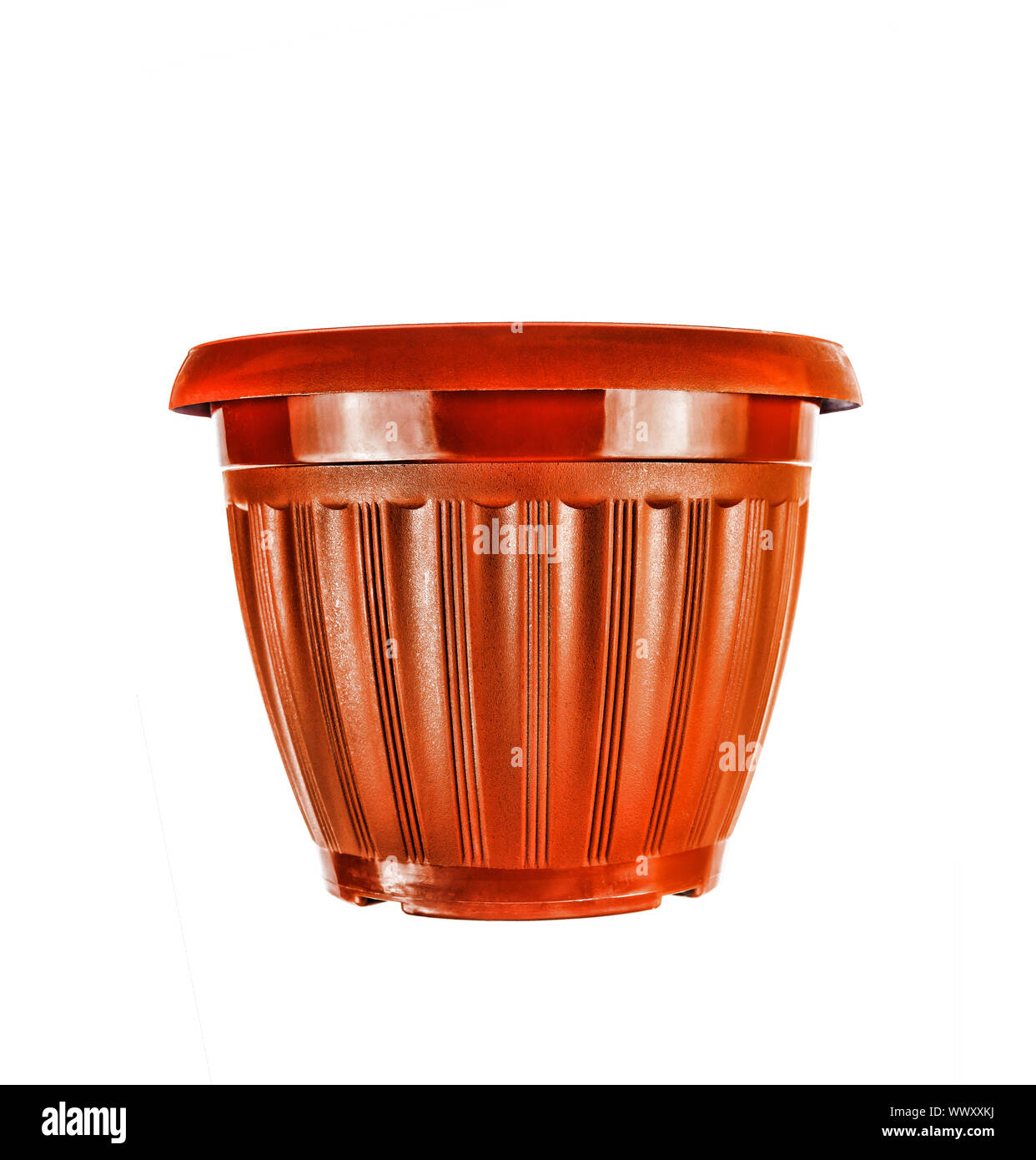 Brown flowerpot isolated on white background, Stock Photo