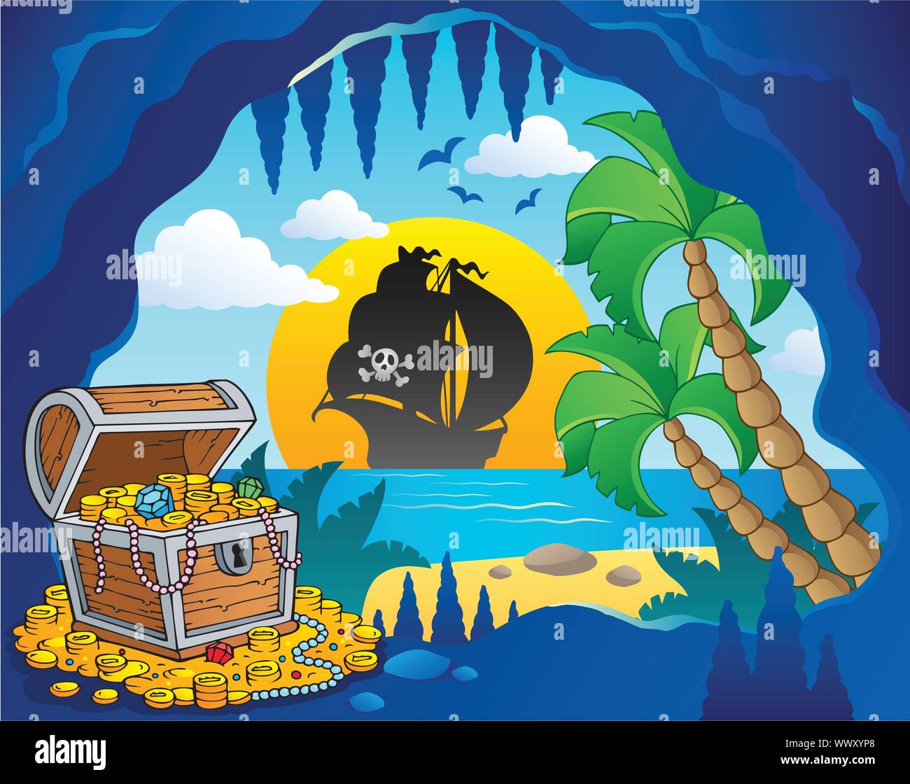 Pirate cove theme image 1 Stock Vector