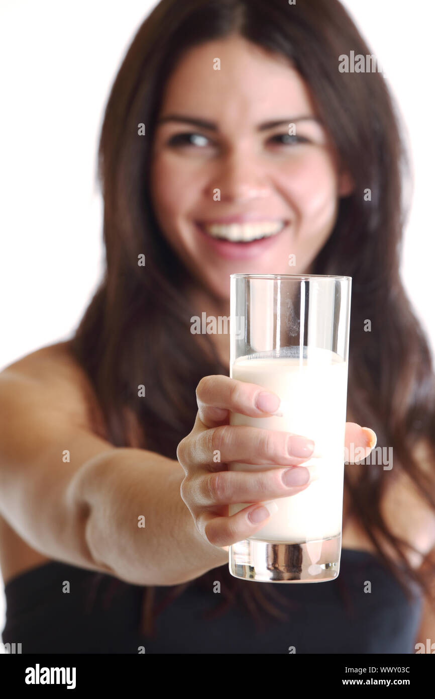 woman drink yogurt close up Stock Photo Alamy