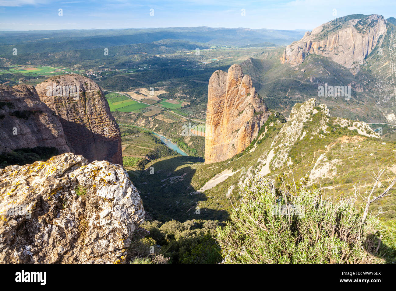 Mallos de Riglos, Riglos, La Hoya, Huesca, Spain Stock Photo