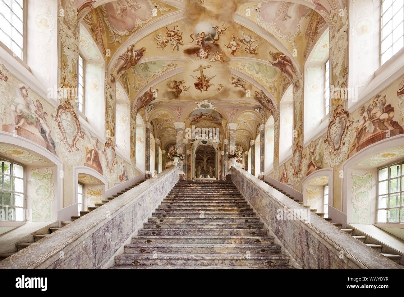 Sacred Staircase at the Kreuzbergkirche, Kreuzberg, Bonn, North Rhine-Westphalia, Germany, Europe Stock Photo