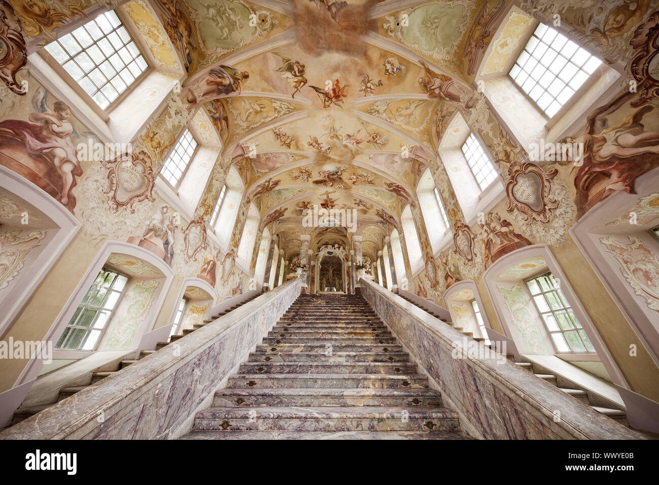Sacred Staircase at the Kreuzbergkirche, Kreuzberg, Bonn, North Rhine-Westphalia, Germany, Europe Stock Photo