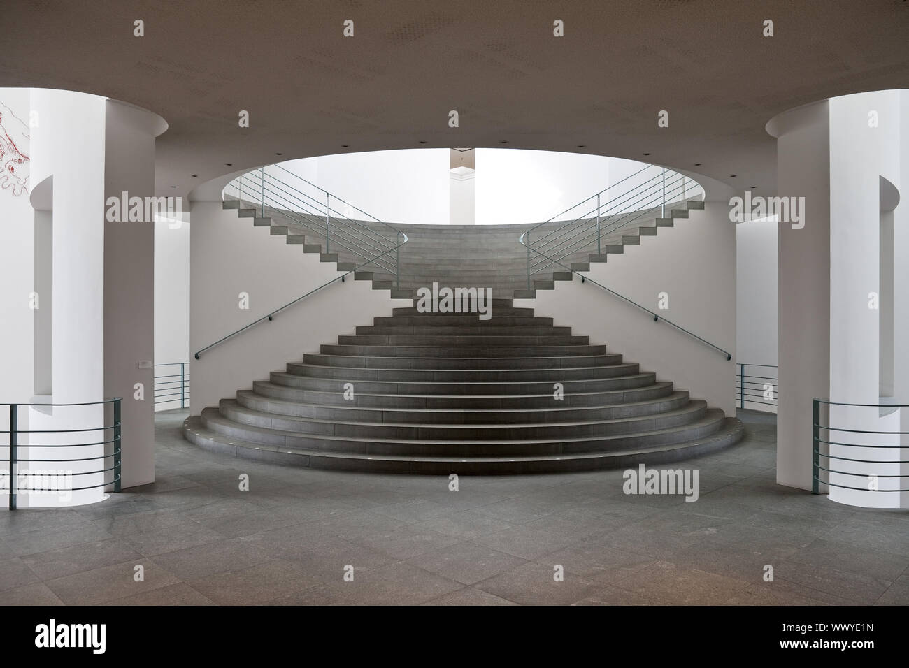 Staircase in the art museum Bonn, architect Axel Schultes, Bonn, North Rhine-Westphalia, Germany Stock Photo