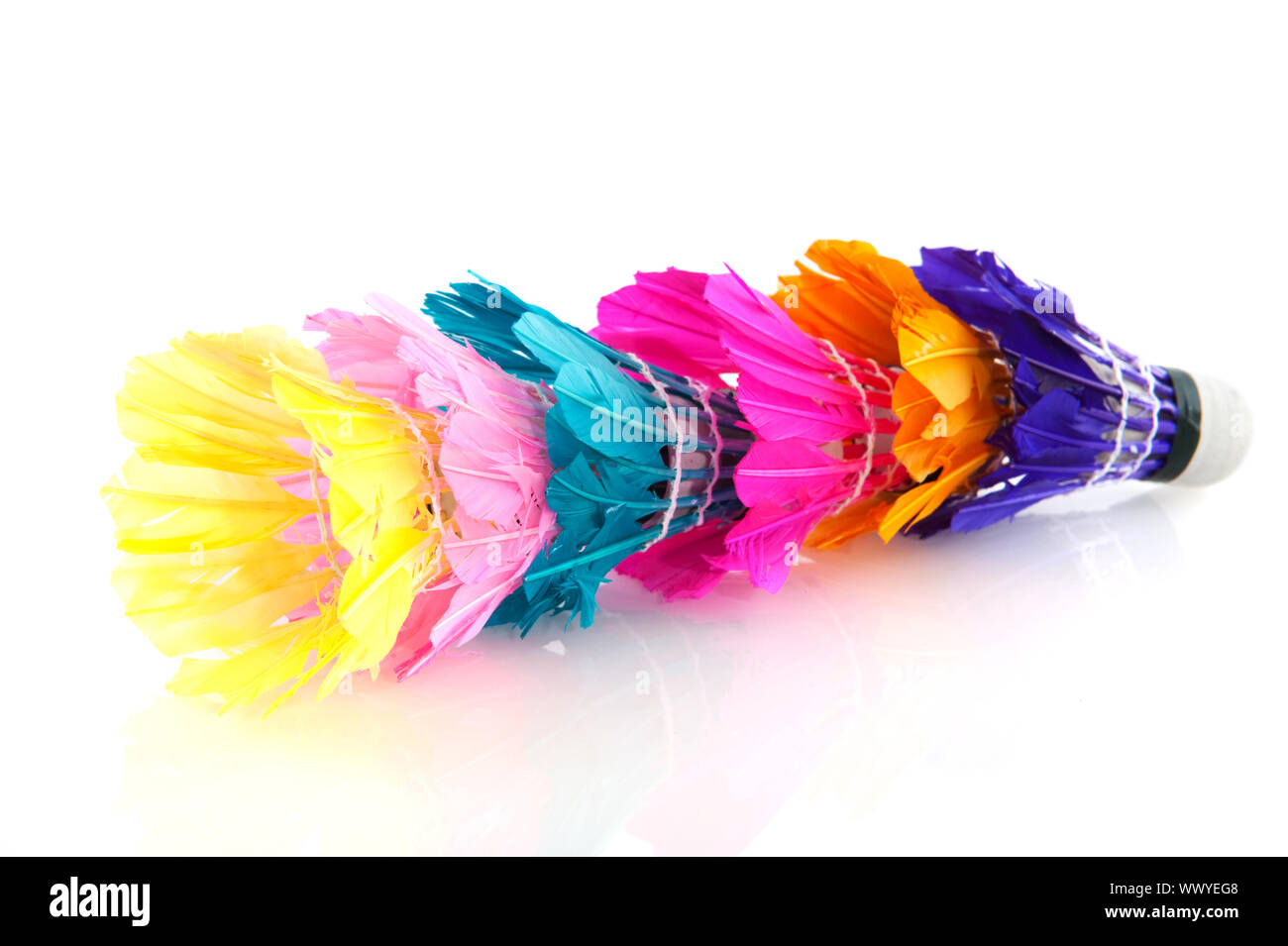 shuttlecocks for the badminton game isolated over white Stock Photo