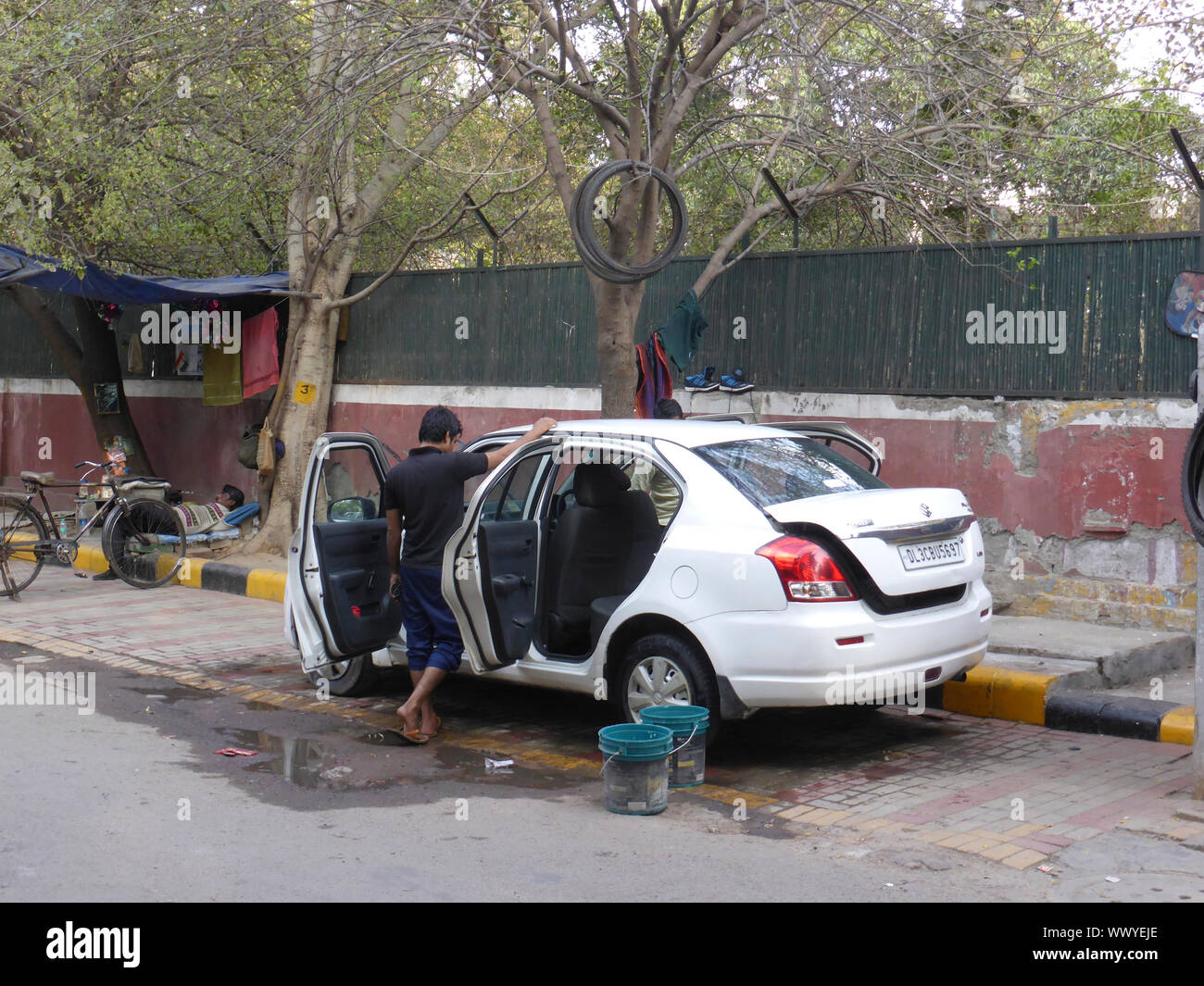 Car washing in Delhi Stock Photo Alamy