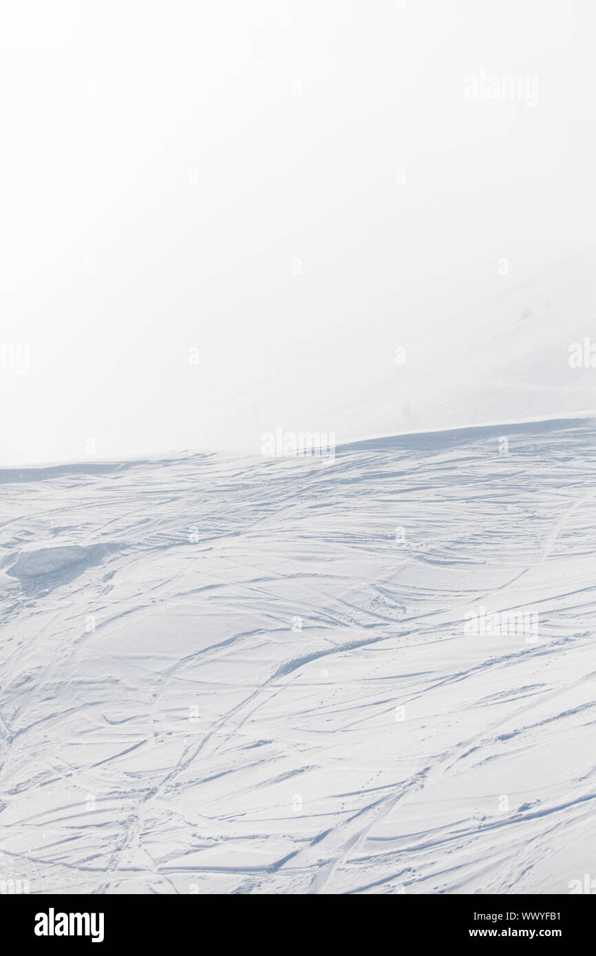 ski traces on snow Stock Photo - Alamy