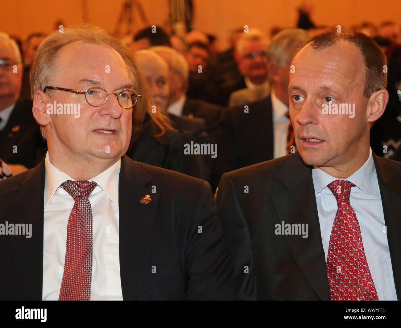 Prime Minister of Saxony-Anhalt Dr. Reiner Haseloff (CDU) and Friedrich Merz (CDU) Stock Photo