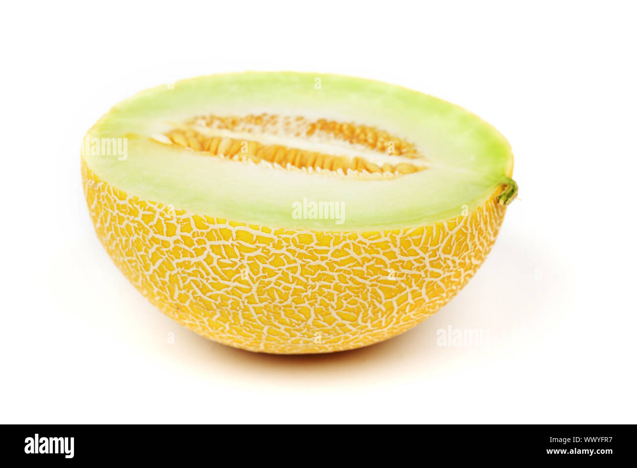 galia slice melone isolated on white Stock Photo