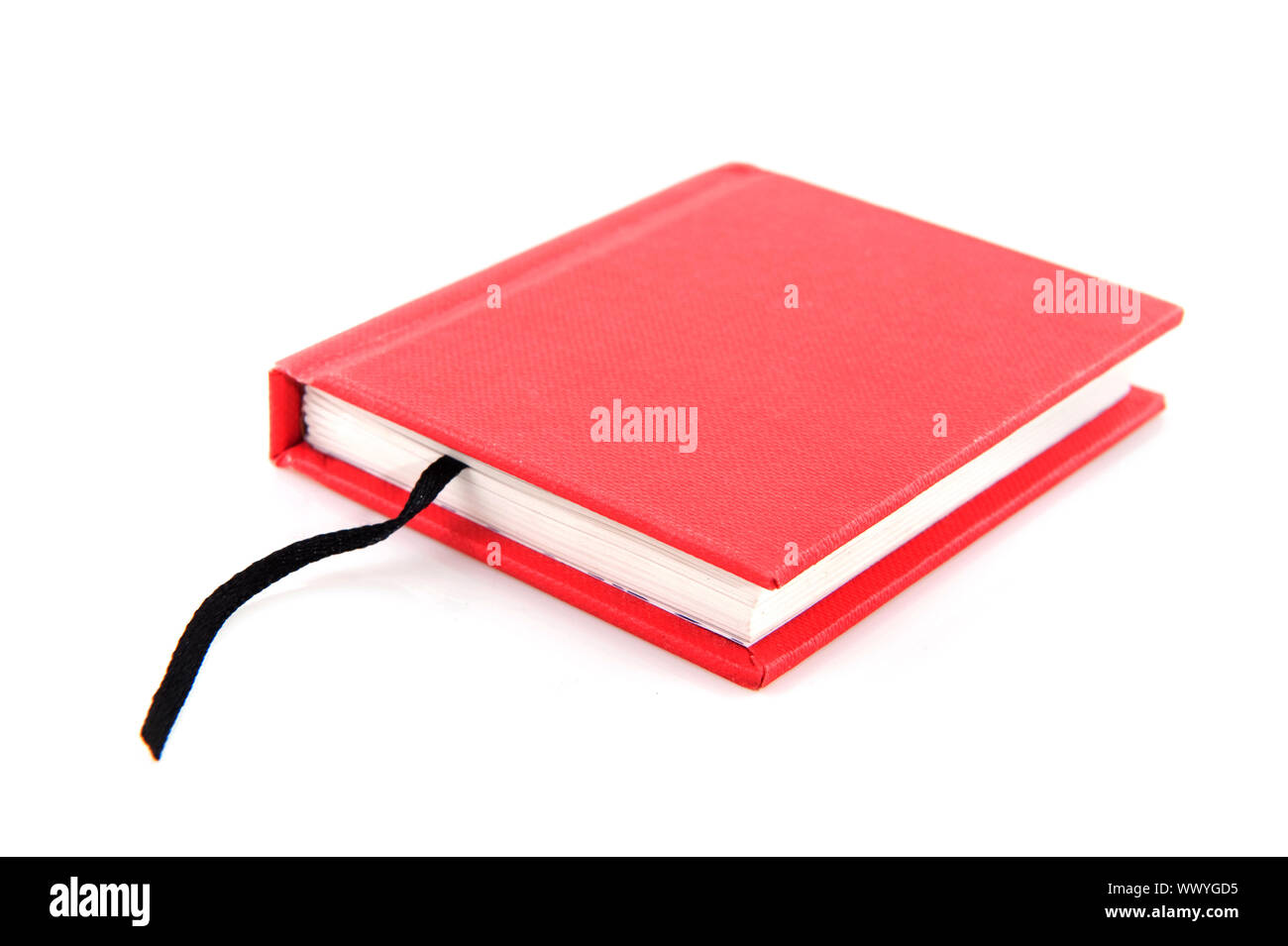 red book with reading ribbon isolated over white Stock Photo Alamy