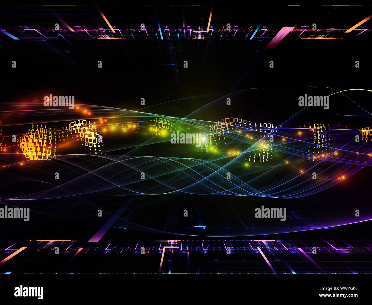 Abstract composition of abstract sine waves and design elements ...