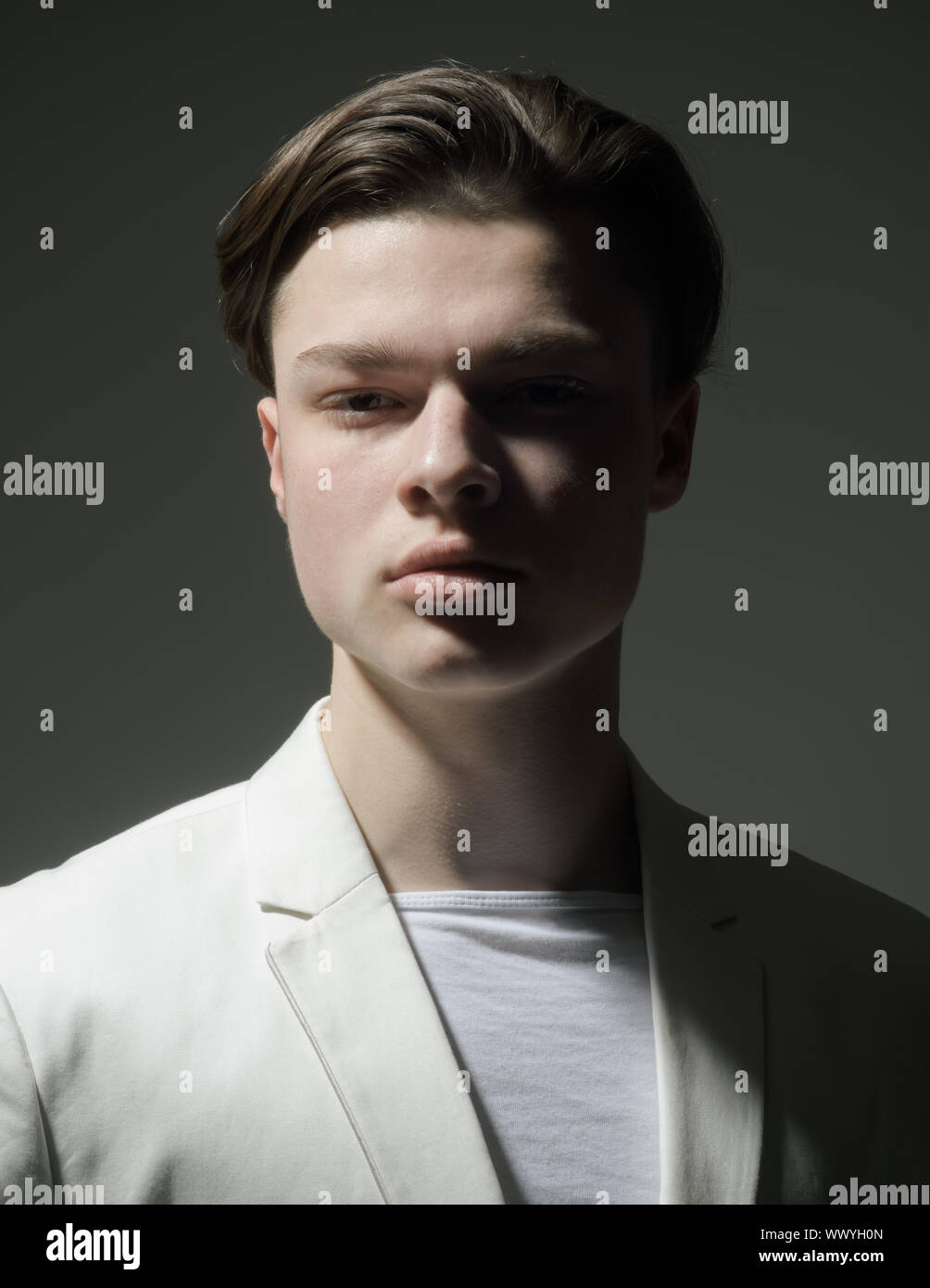 Stylish And Confident Fashion Man With Mystery Look Beauty And