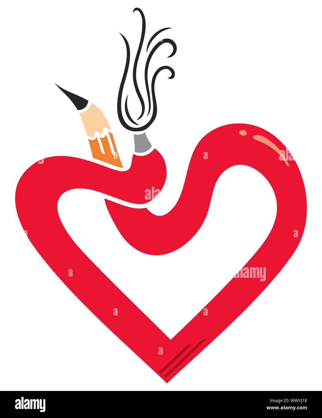 Red heart crayon hi-res stock photography and images - Alamy
