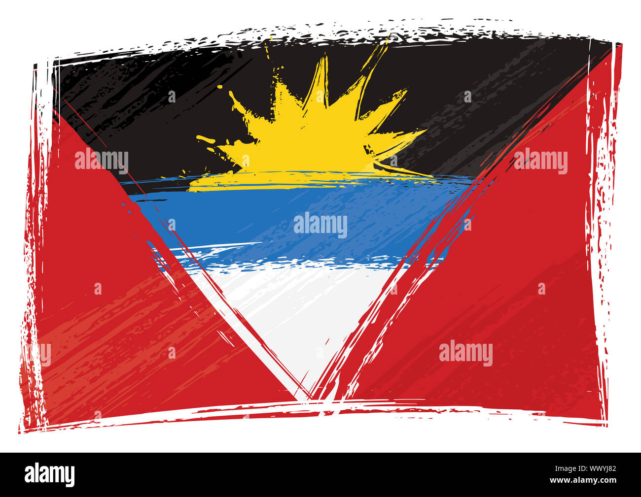 Grunge Antigua and Barbuda flag Stock Photo