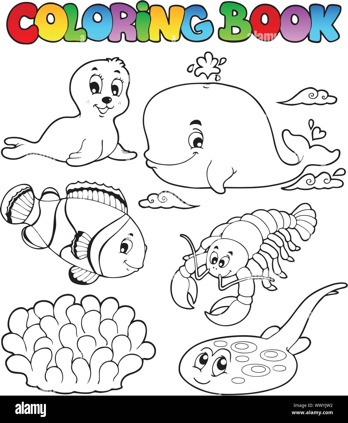 46+ Water Animals Images For Coloring Background