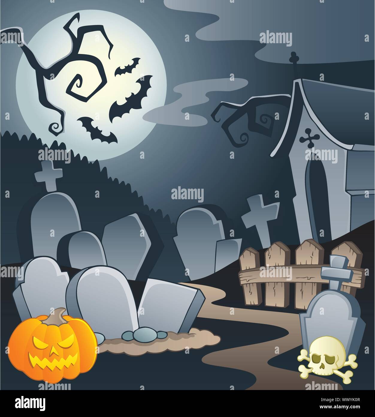 Cemetery theme image 1 Stock Vector Image & Art - Alamy