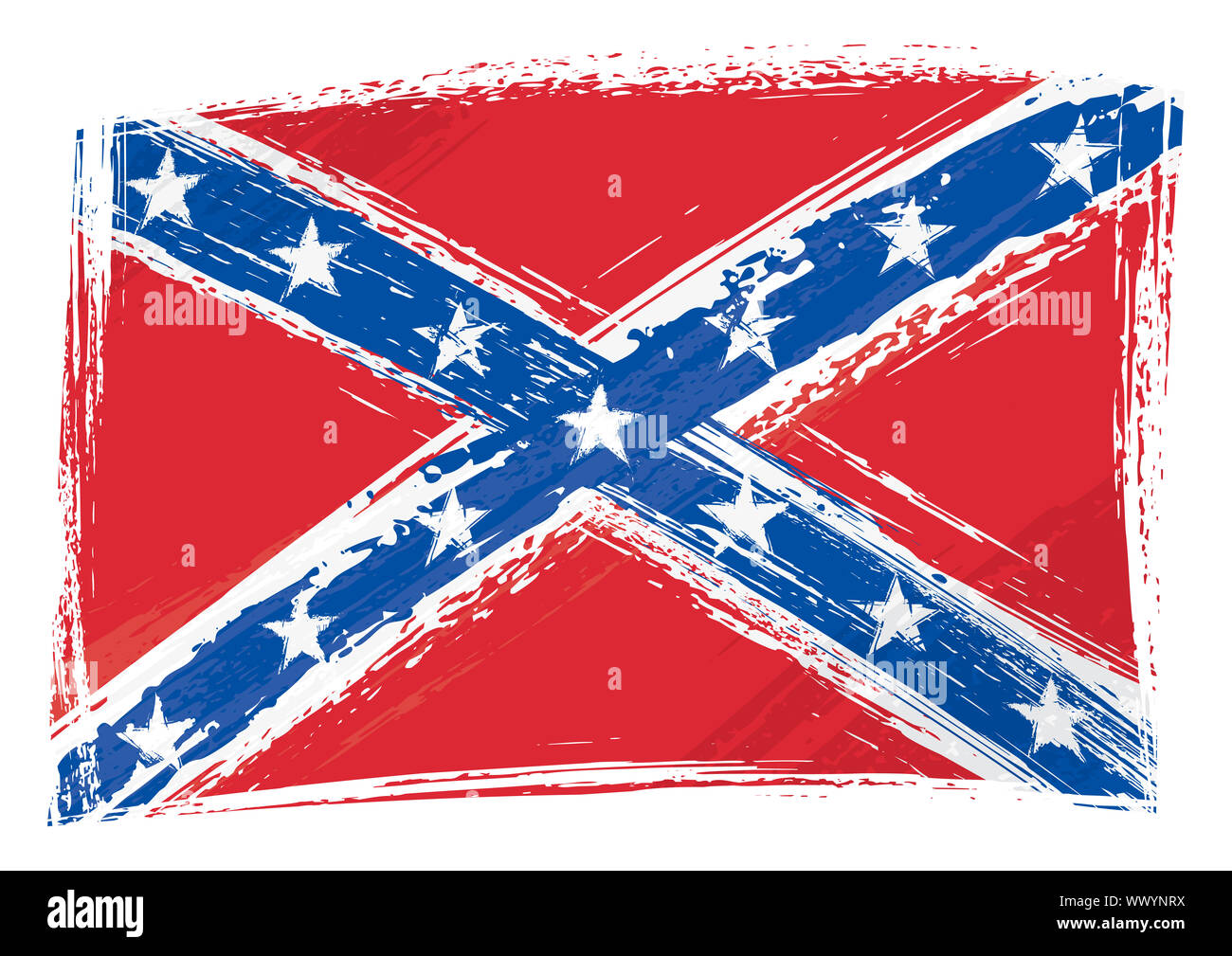 Grunge Confederate flag Stock Photo
