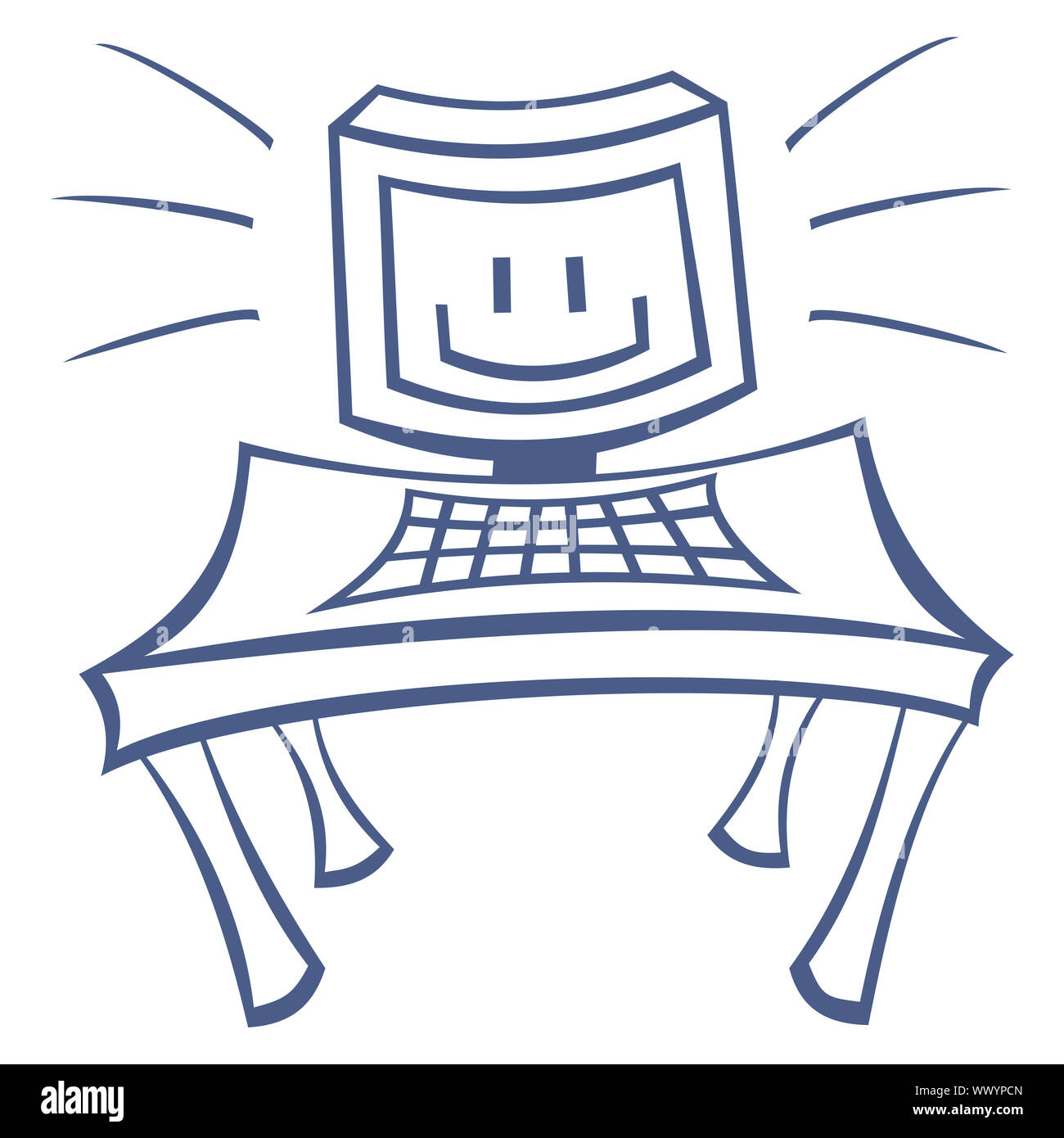 Smile on pc screen Stock Photo