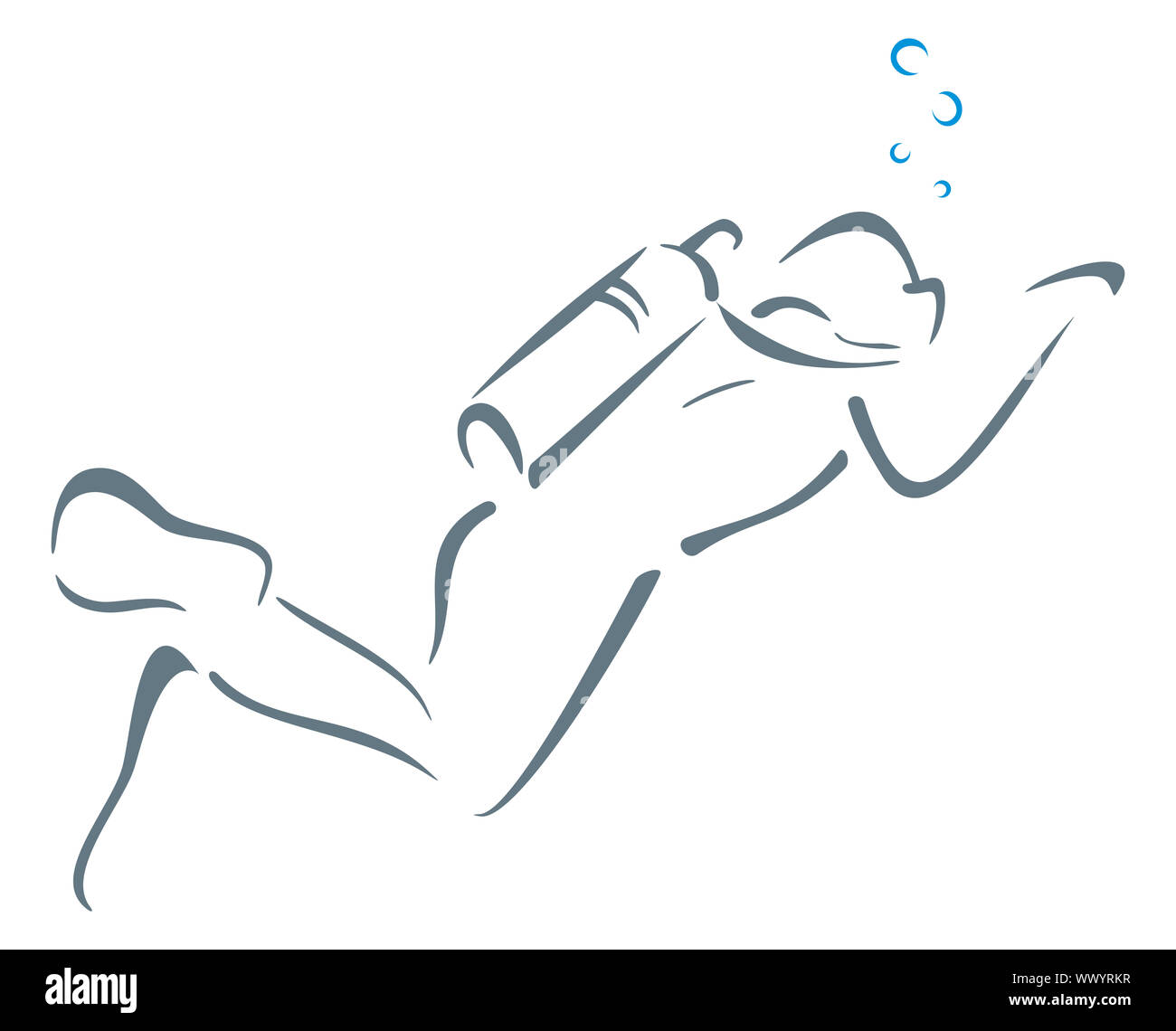 Swimming underwater Stock Photo