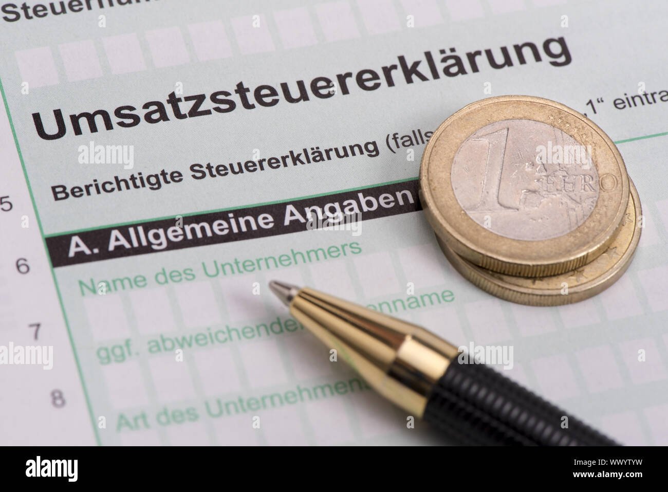 Value added tax declaration for tax office Stock Photo