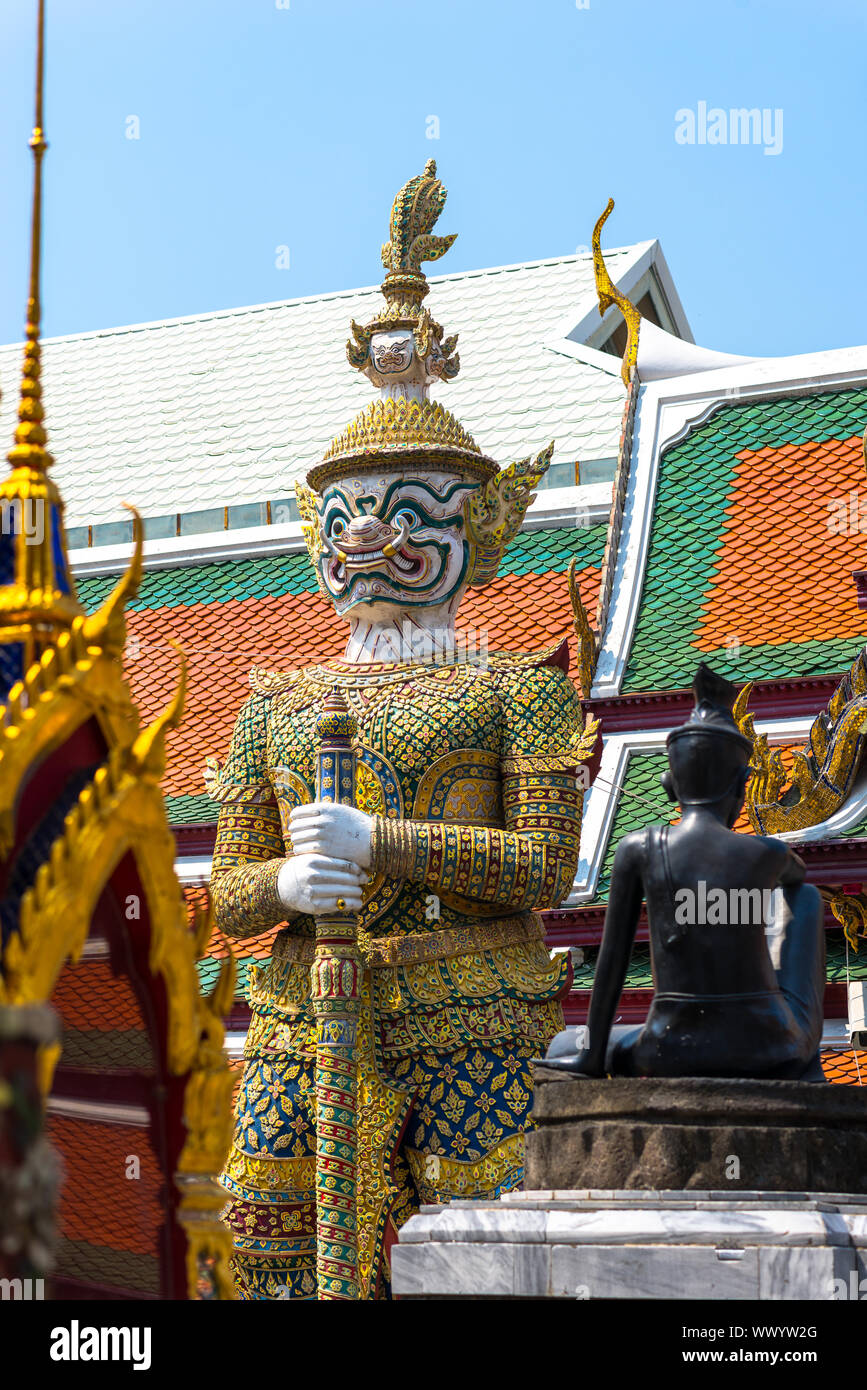 The Temple of the Emerald Buddha in the heart of Bangkok Stock Photo