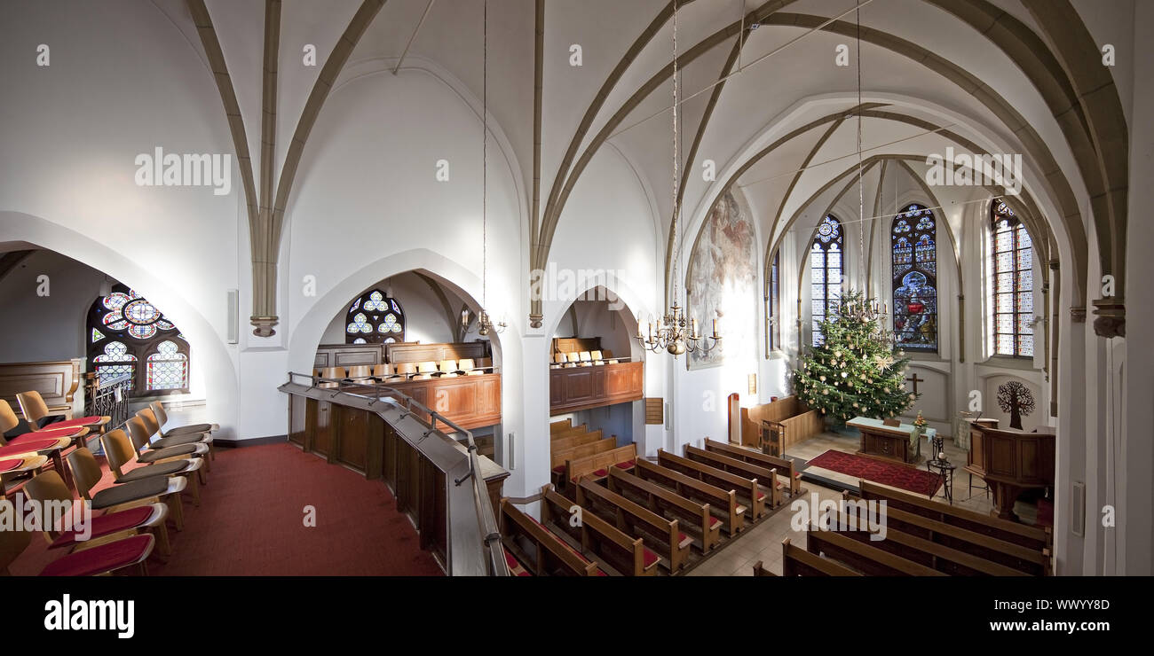 Protestant church, inside view, Hamminkeln, Lower Rhine, North Rhine-Westphalia, Germany, Europe Stock Photo