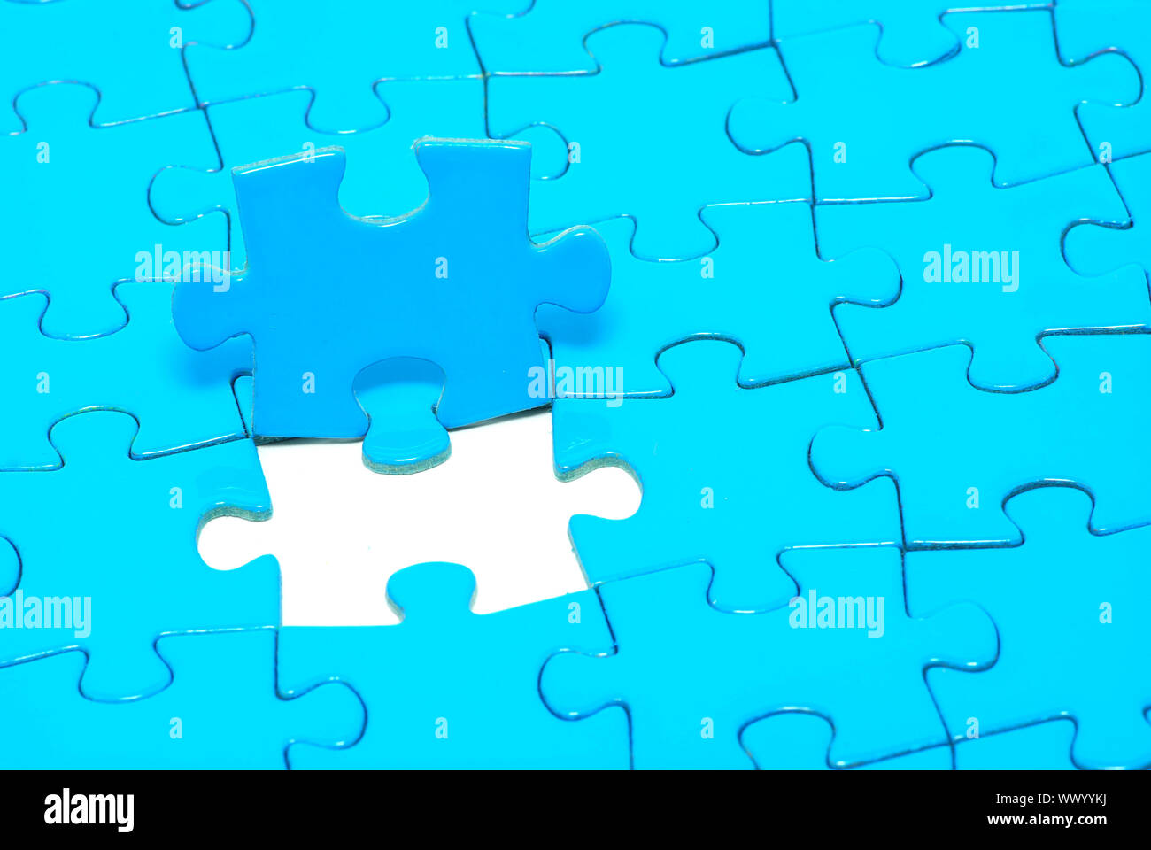 blue puzzles for background. business concept Stock Photo