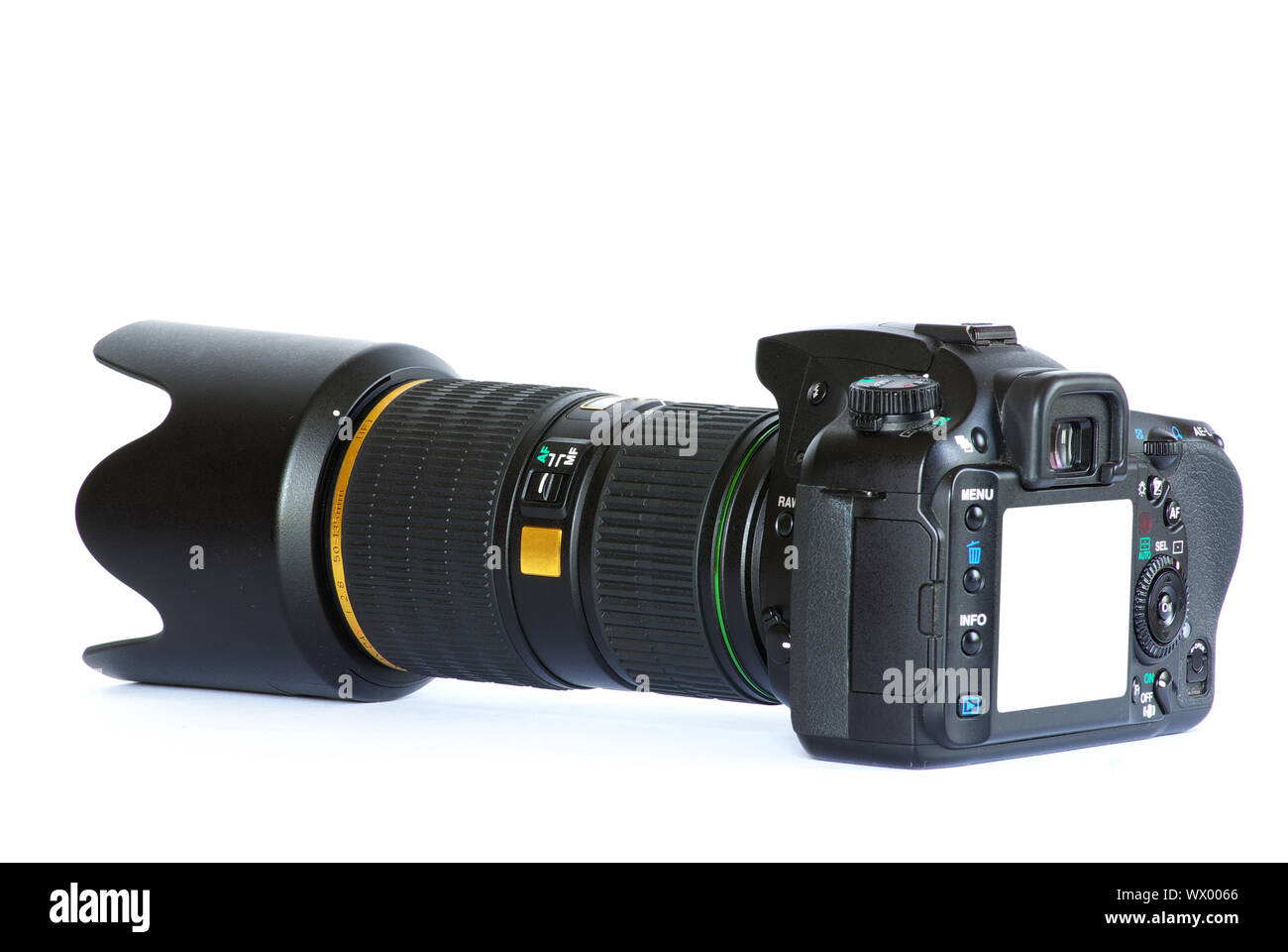 black digital camera isolated on white Stock Photo - Alamy