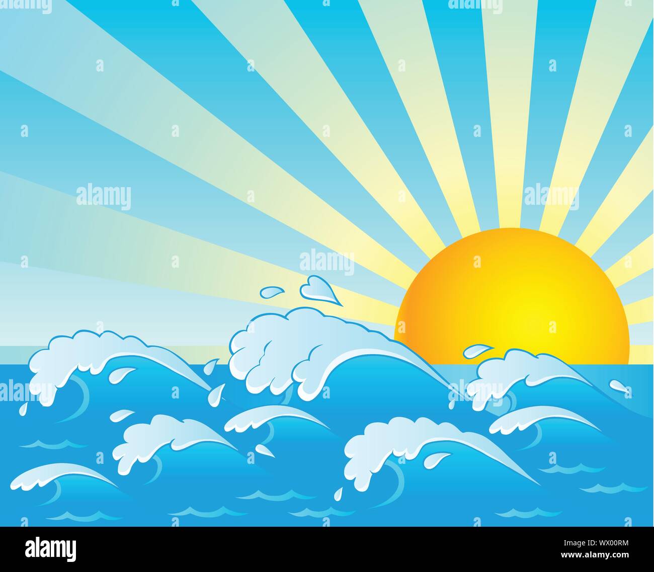 Waves theme image 4 Stock Vector