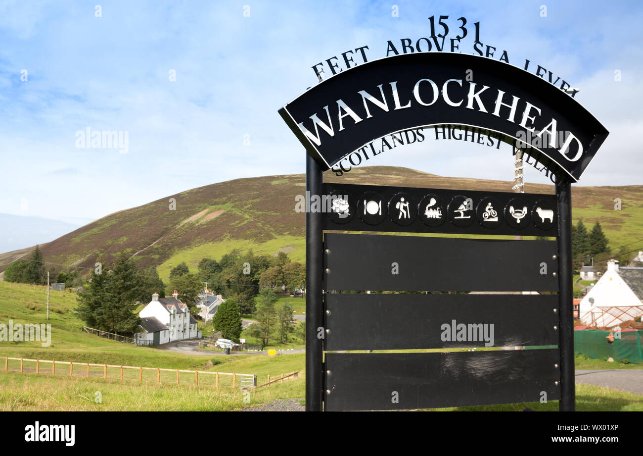 Wanlockhead the highest village in Scotland and the UK at 1531 feet above sea level Stock Photo