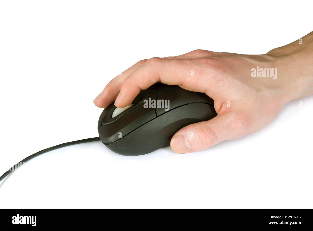 black computer mouse and hand Stock Photo - Alamy