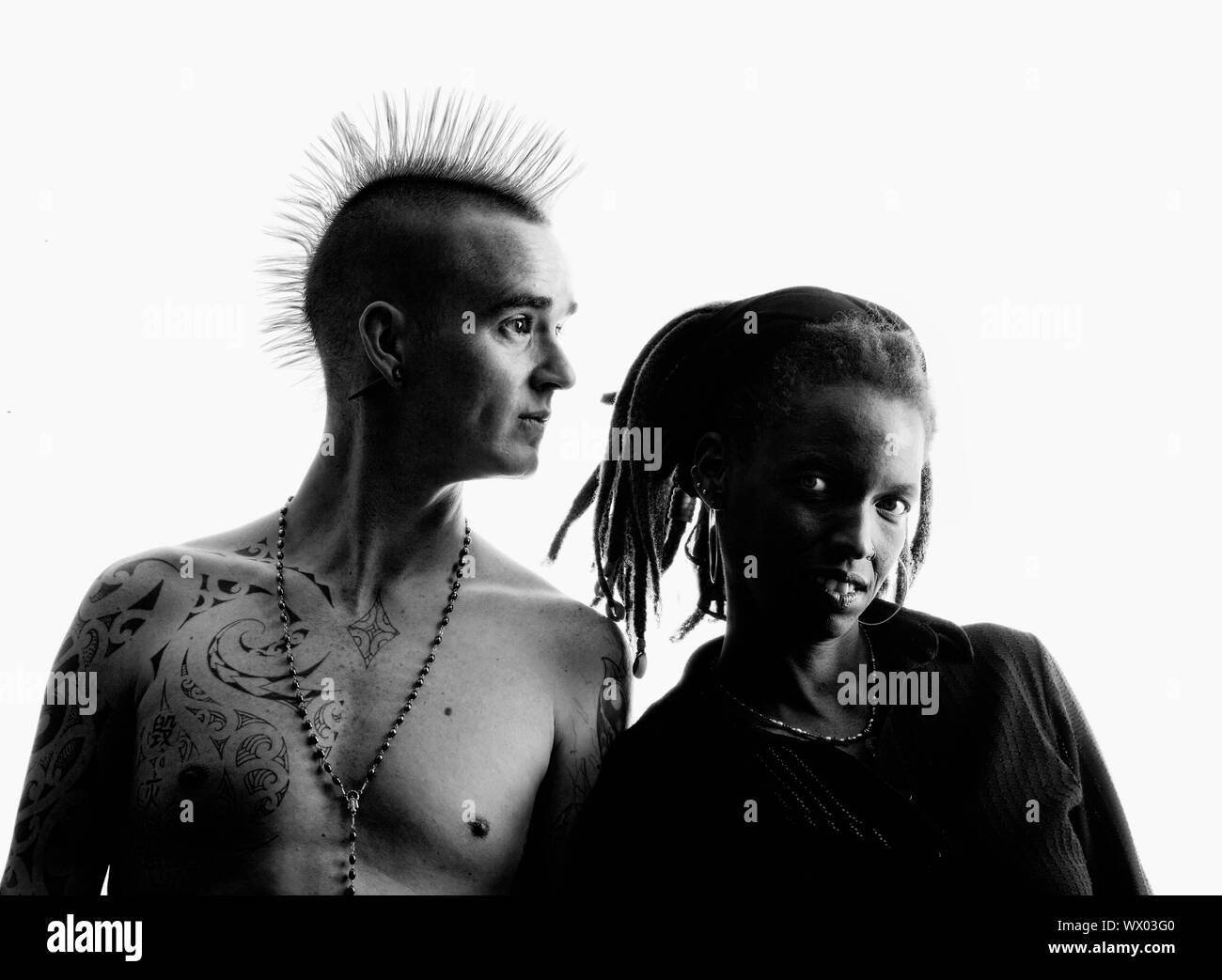Mohawk hair woman Black and White Stock Photos & Images Alamy