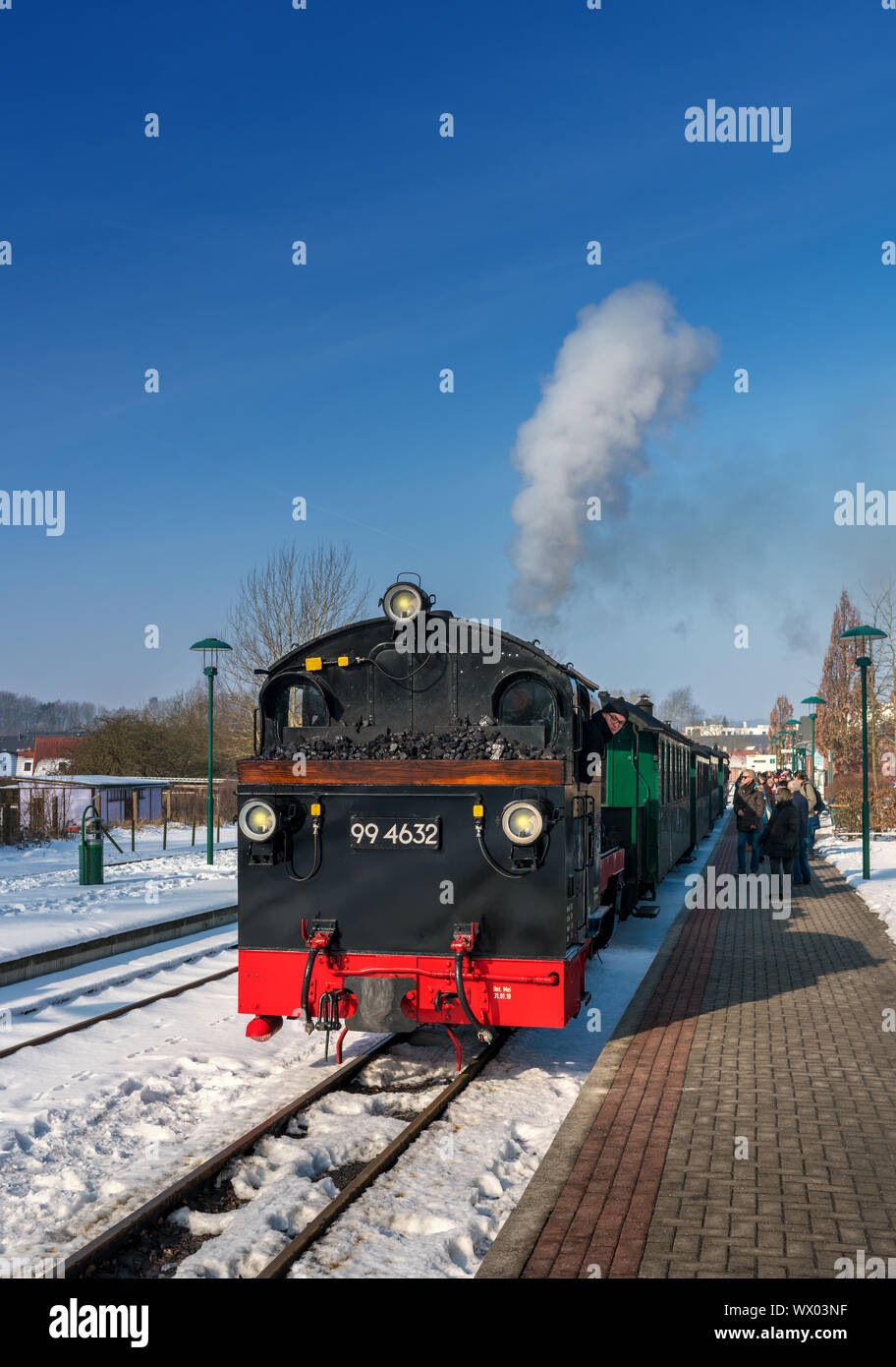 old railway on the station binz Stock Photo
