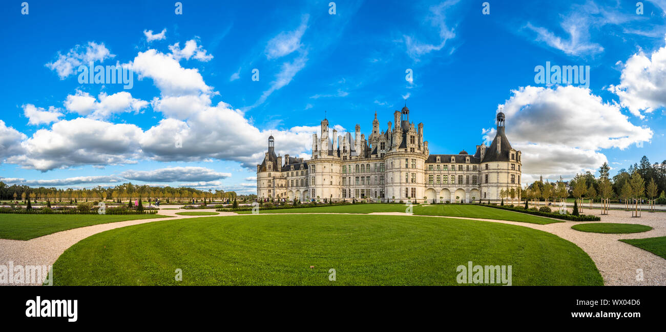 Chateau de Chambord, the largest castle in the Loire Valley, France Stock Photo