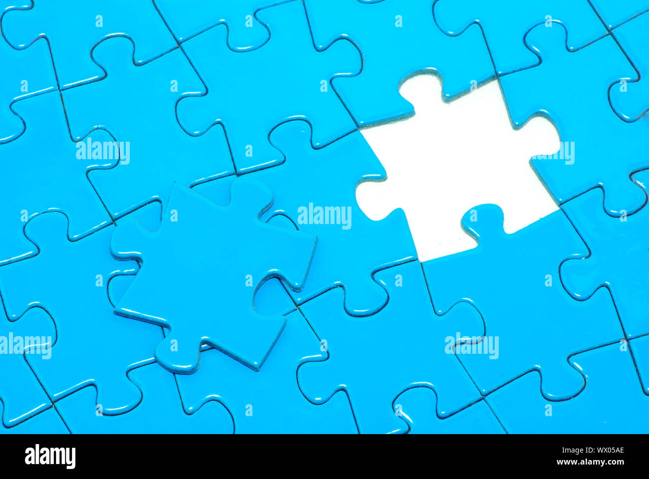 blue puzzles for background. business concept Stock Photo