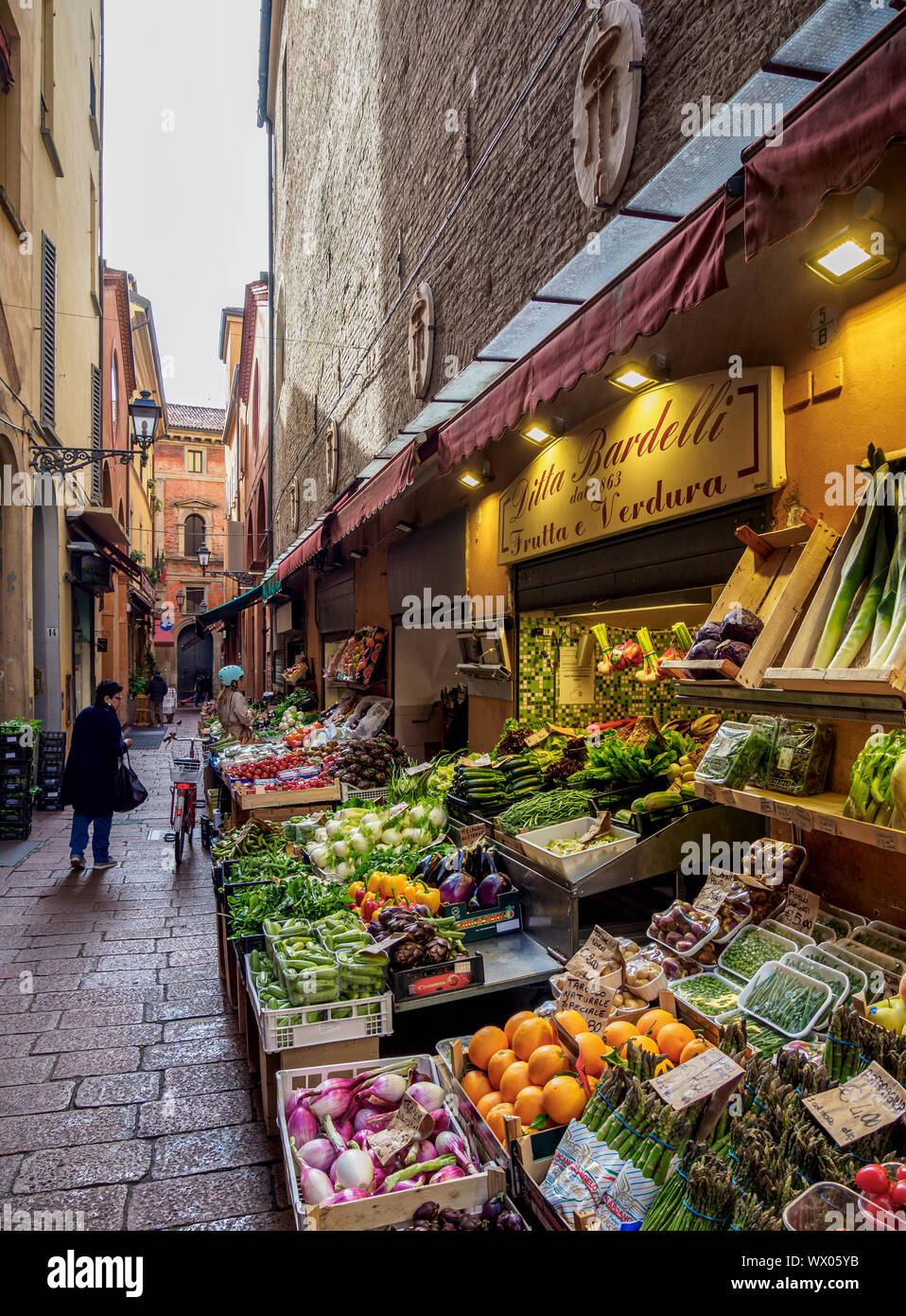 Street food market, Bologna, Emilia-Romagna, Italy, Europe Stock Photo