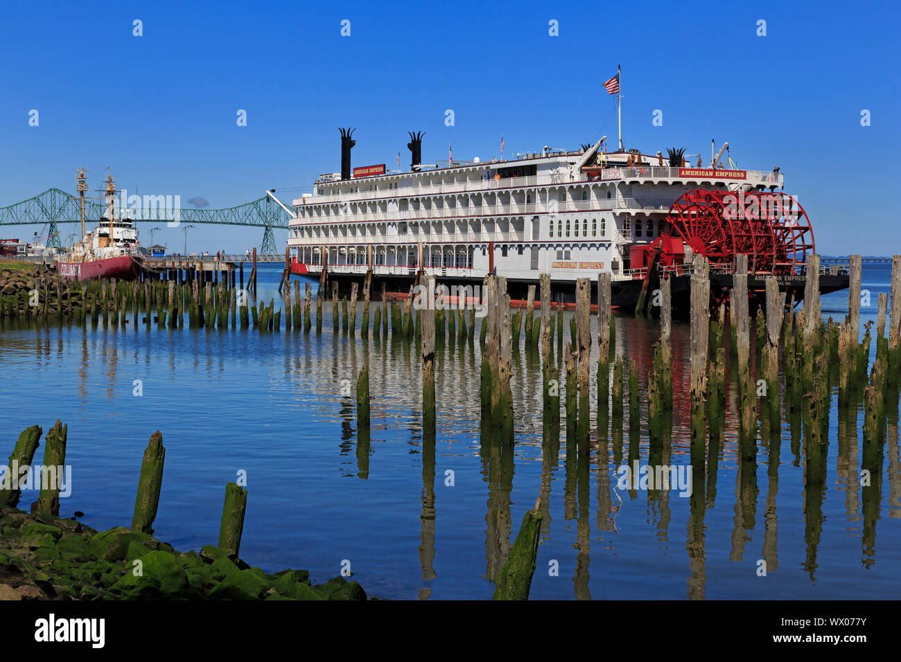 American Express Paddle Steamer, Astoria, Oregon, United States of America, North America Stock Photo