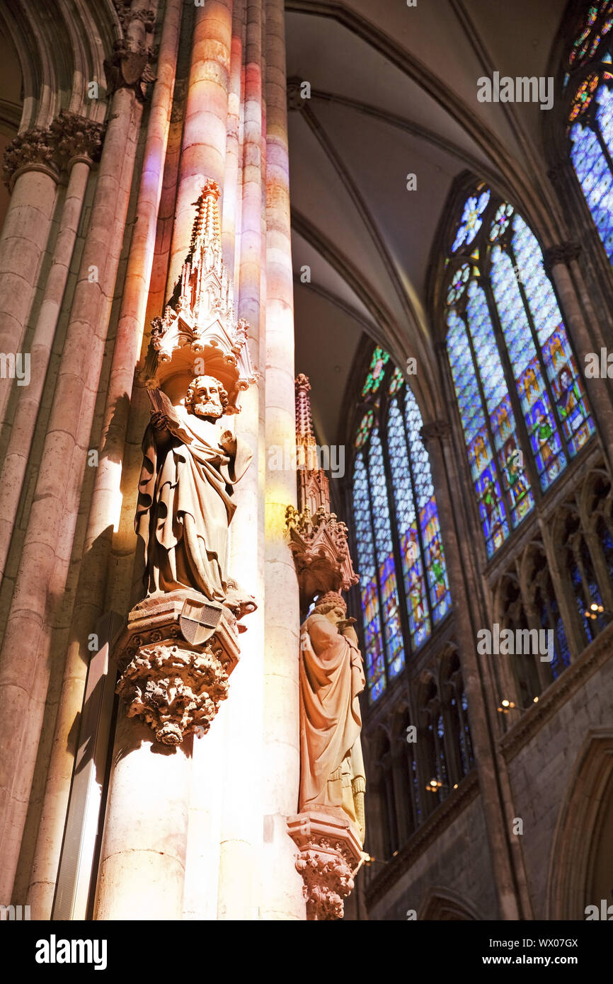 Cologne Cathedral, interior view, Cologne, Rhineland, North Rhine-Westphalia, Germany, Europe Stock Photo