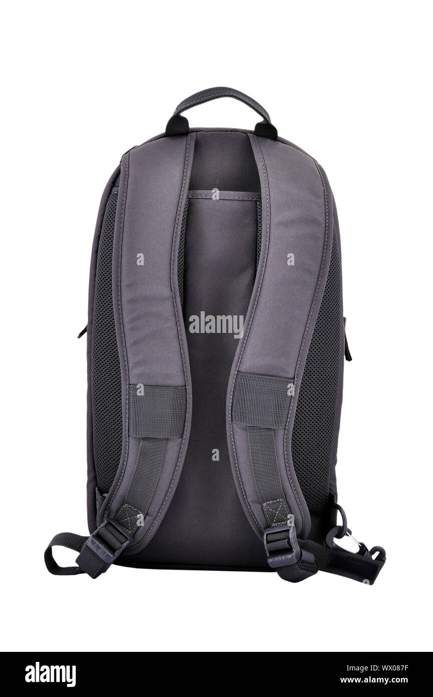Backpack back view on a white background Stock Photo - Alamy